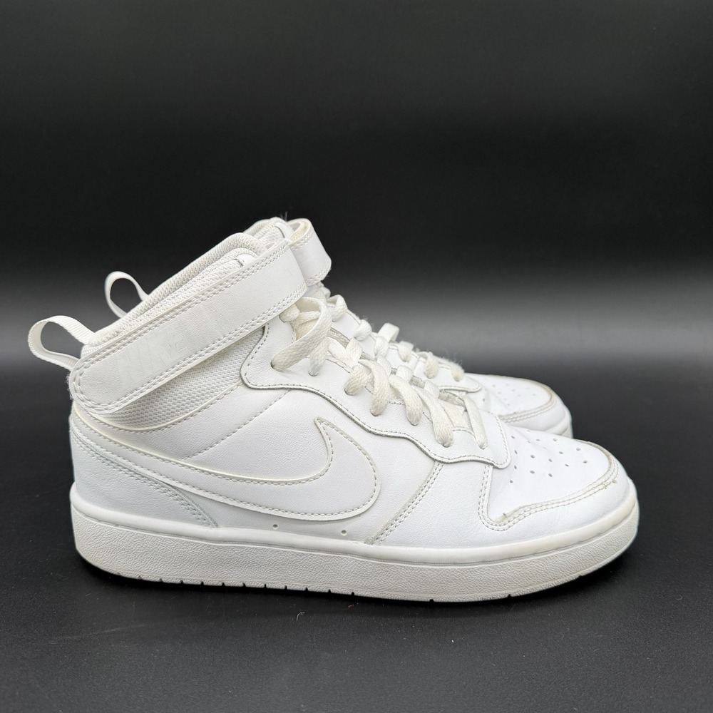 Nike Court Borough Mid 2 Triple White‎ Sneakers Boys Youth Size 6Y